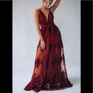 Red Luxxel Maxi Dress Size S